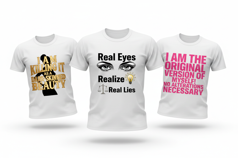 Three Tees Overlapping Mockup
